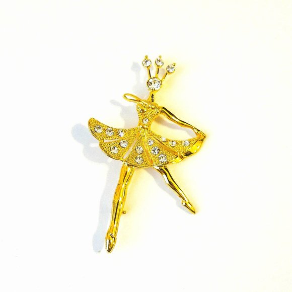 PRETTY BALLERINA GOLD PIN, CHOOSE RED, CLEAR, NAVY - Picture 4 of 6